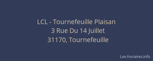 LCL - Tournefeuille Plaisan
