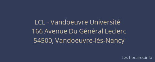 LCL - Vandoeuvre Universit&eacute;