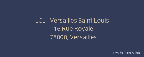 LCL - Versailles Saint Louis