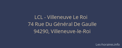 LCL - Villeneuve Le Roi