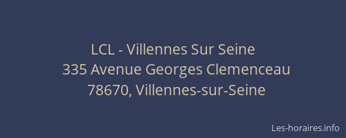 LCL - Villennes Sur Seine