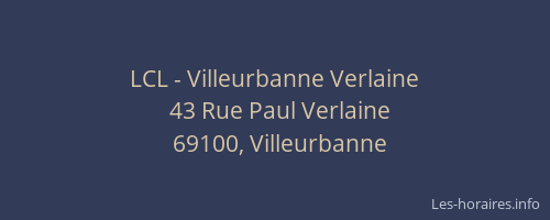 LCL - Villeurbanne Verlaine
