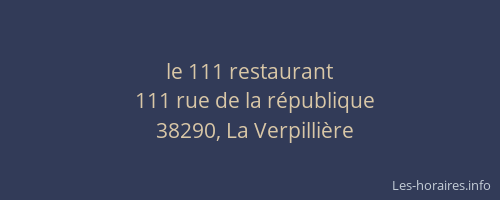 le 111 restaurant