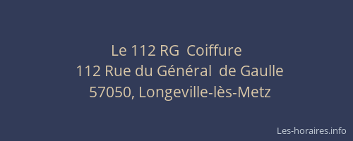 Le 112 RG  Coiffure