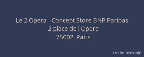 Le 2 Opera - Concept Store BNP Paribas