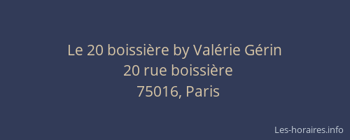 Le 20 boissière by Valérie Gérin