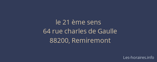 le 21 &egrave;me sens
