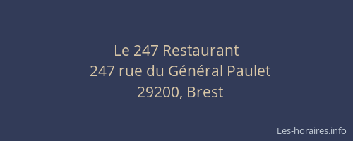 Le 247 Restaurant