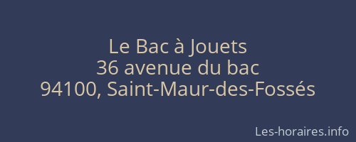 Le Bac à Jouets