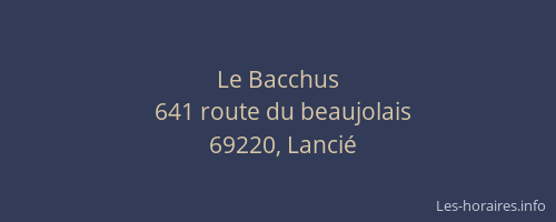 Le Bacchus