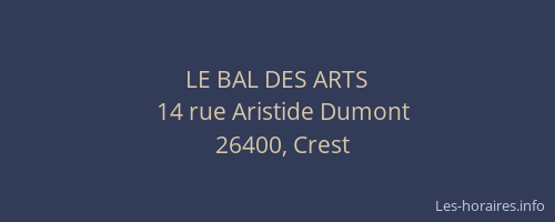 LE BAL DES ARTS