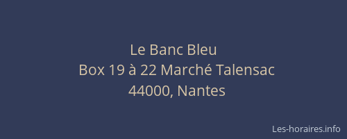 Le Banc Bleu