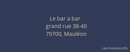 Le bar a bar