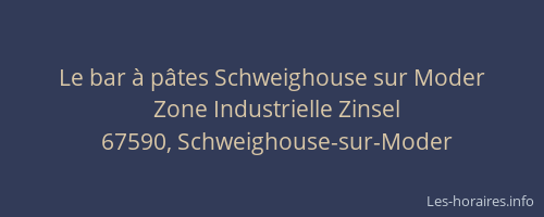 Le bar à pâtes Schweighouse sur Moder