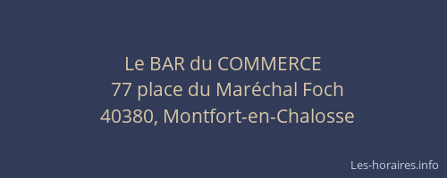 Le BAR du COMMERCE