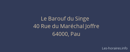 Le Barouf du Singe