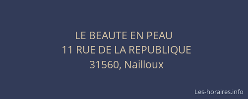 LE BEAUTE EN PEAU