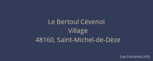 Le Bertoul Cévenol