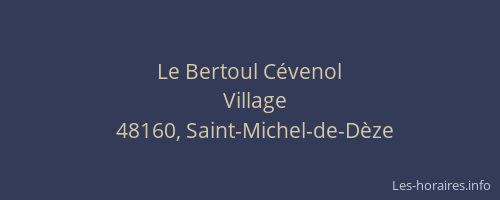 Le Bertoul C&eacute;venol