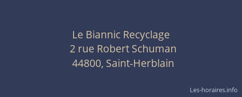 Le Biannic Recyclage