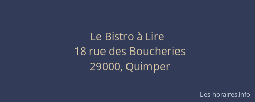 Le Bistro à Lire