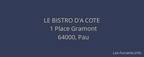 LE BISTRO D'A COTE