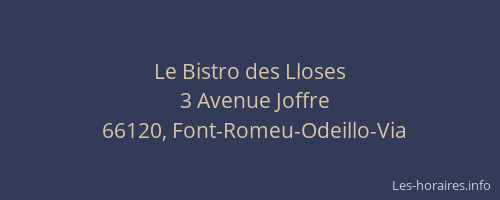 Le Bistro des Lloses
