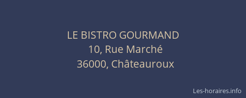 LE BISTRO GOURMAND