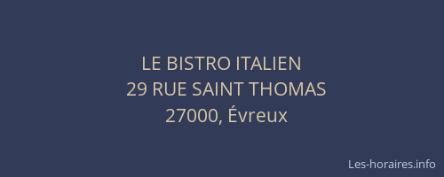 LE BISTRO ITALIEN