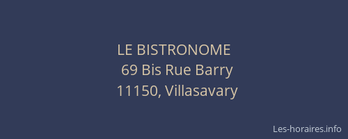 LE BISTRONOME
