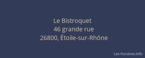 Le Bistroquet