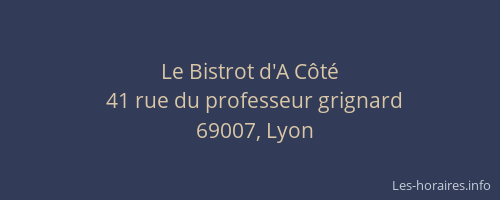 Le Bistrot d'A Côté