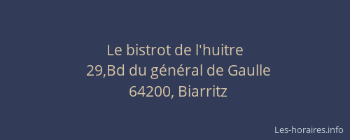 Le bistrot de l'huitre