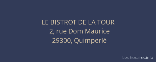 LE BISTROT DE LA TOUR