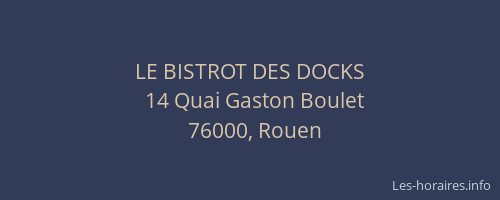 LE BISTROT DES DOCKS