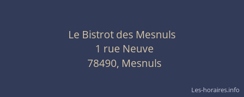 Le Bistrot des Mesnuls