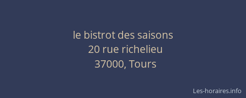 le bistrot des saisons