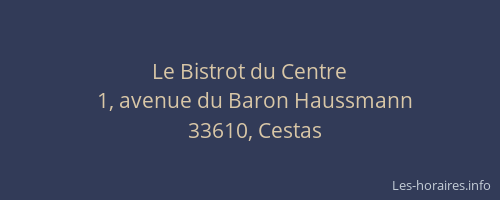 Le Bistrot du Centre
