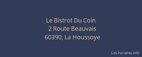 Le Bistrot Du Coin