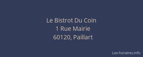 Le Bistrot Du Coin