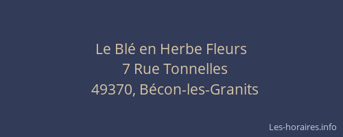Le Blé en Herbe Fleurs