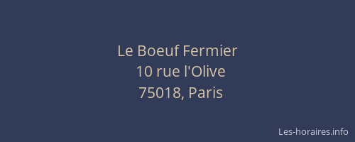 Le Boeuf Fermier