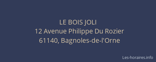 LE BOIS JOLI
