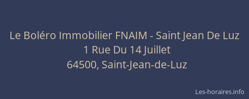Le Bol&eacute;ro Immobilier FNAIM - Saint Jean De Luz
