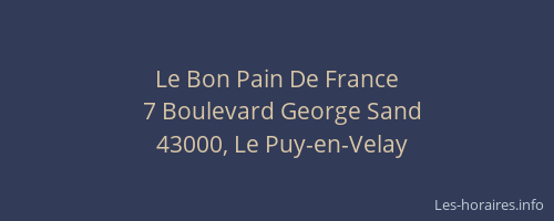 Le Bon Pain De France