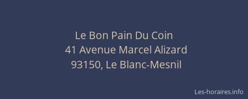 Le Bon Pain Du Coin