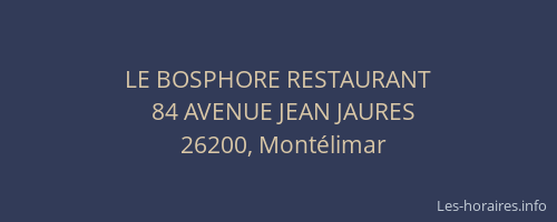 LE BOSPHORE RESTAURANT