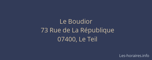 Le Boudior