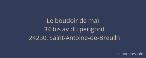 Le boudoir de ma&iuml;