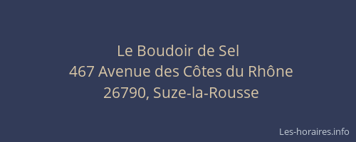 Le Boudoir de Sel